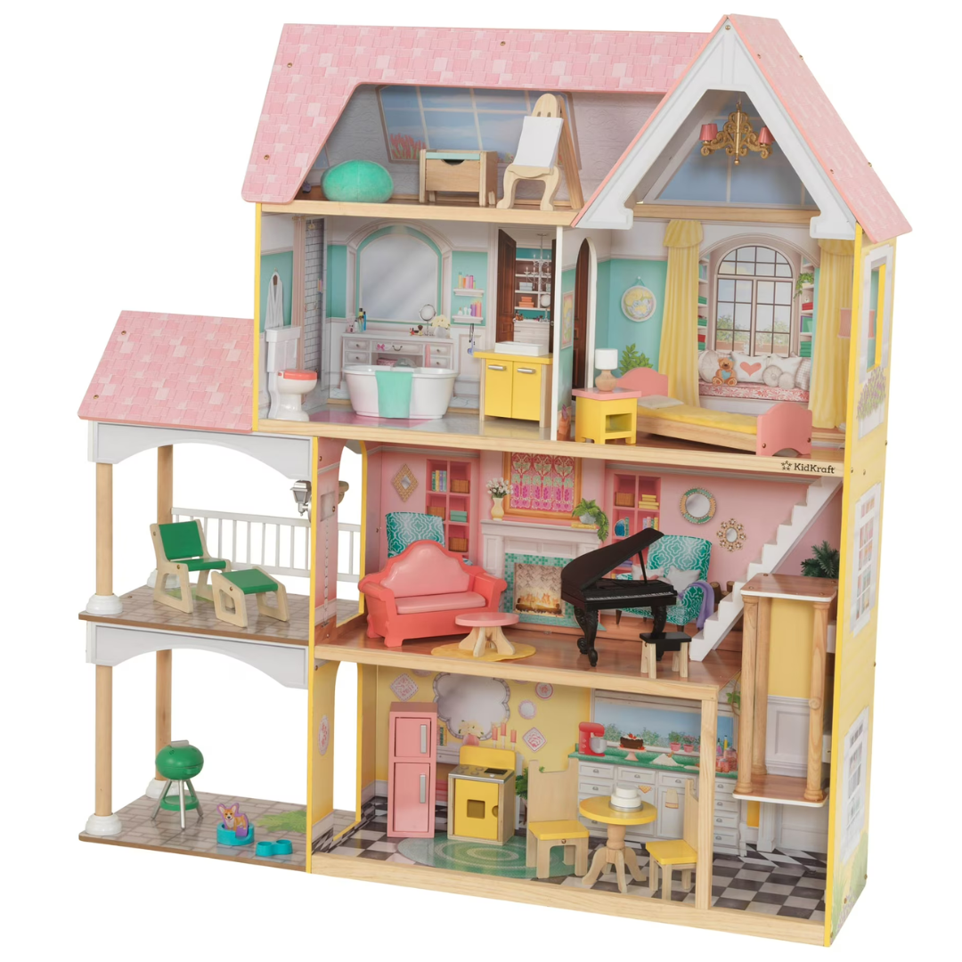 KidKraft Lola Mansion Wooden Dollhouse With 30 Accessories