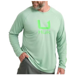 HUK Men's Icon Crew Shirt, Long-Sleeve Performance Fishing Shirt