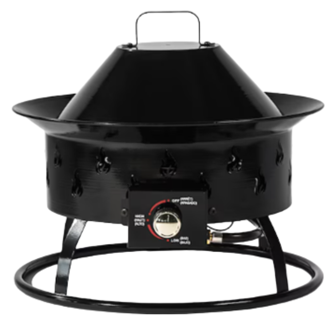 Baboom Outdoor Portable Steel Camping Fire Pit With Lava Rocks