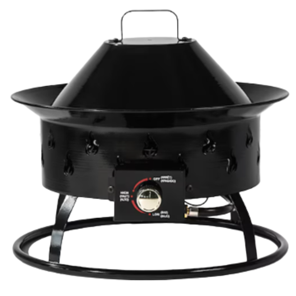 Baboom Outdoor Portable Steel Camping Fire Pit With Lava Rocks