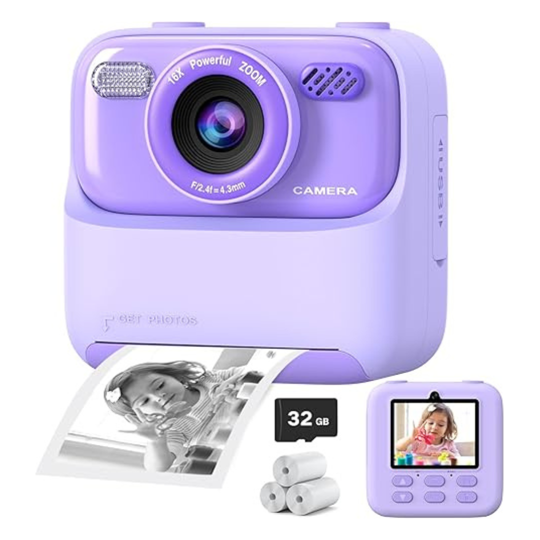 Cimizi 20MP Kids FHD Digital Camera W/ Print Paper & 32G Card
