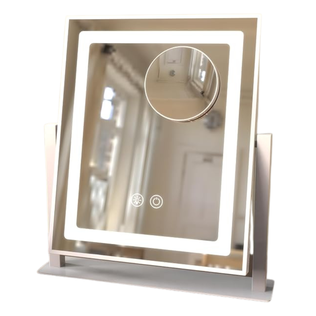 12" Dimmable LED Lighted Vanity Mirror With 3 Color Lights
