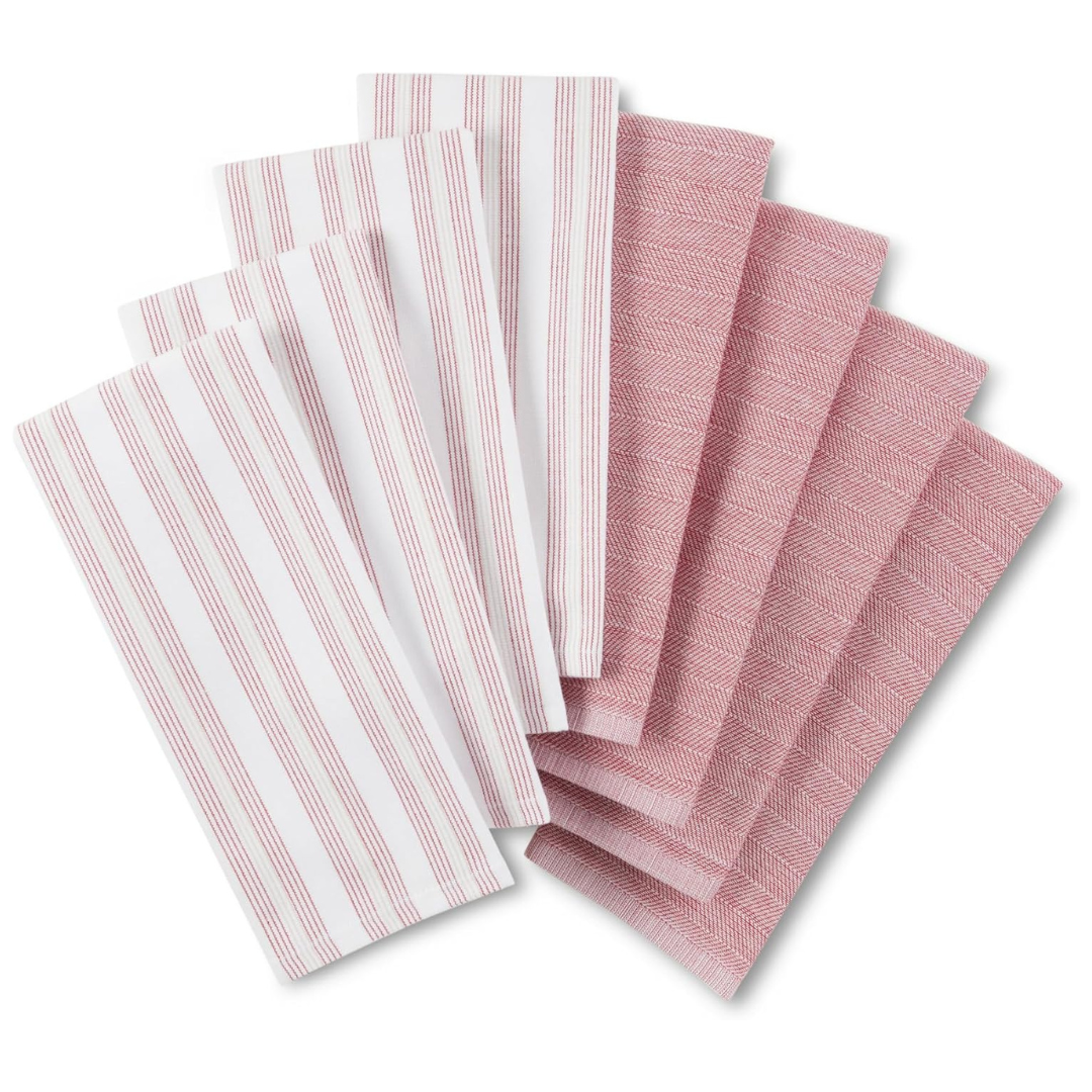 8-Pack 17" x 28" KitchenAid Chambray Stripe Kitchen Towels