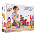 100-Piece Playmags 3D Magnetic Tiles Building Blocks Set