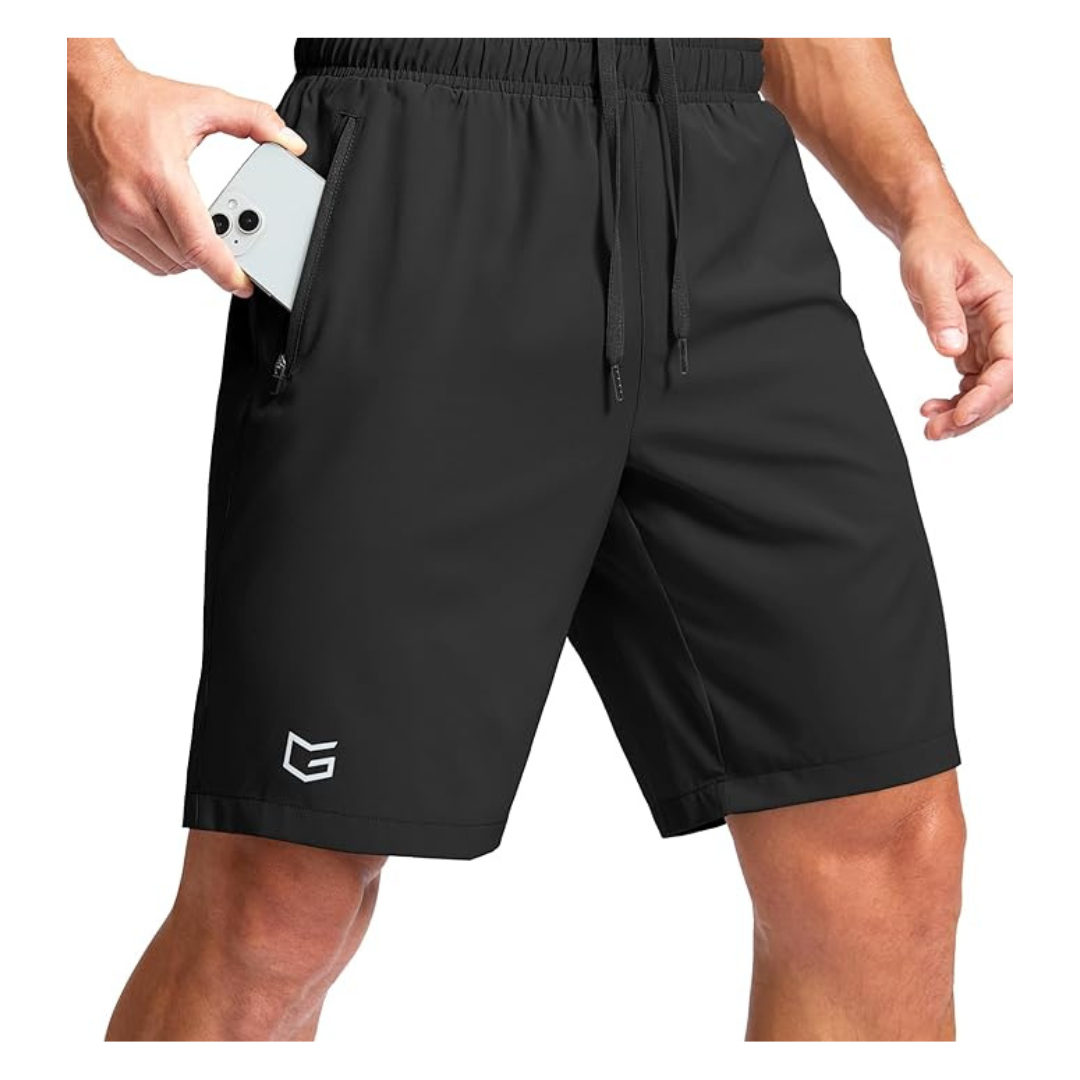 G Gradual Men's Athletic Shorts W/ Zipper Pockets (9"/7"/5" Inseams) (Various Colors)