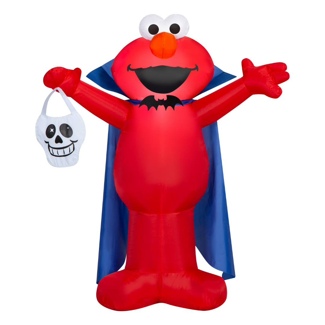 Gemmy Airblown Inflatable Elmo As Vampire W/ Skull Sesame Street
