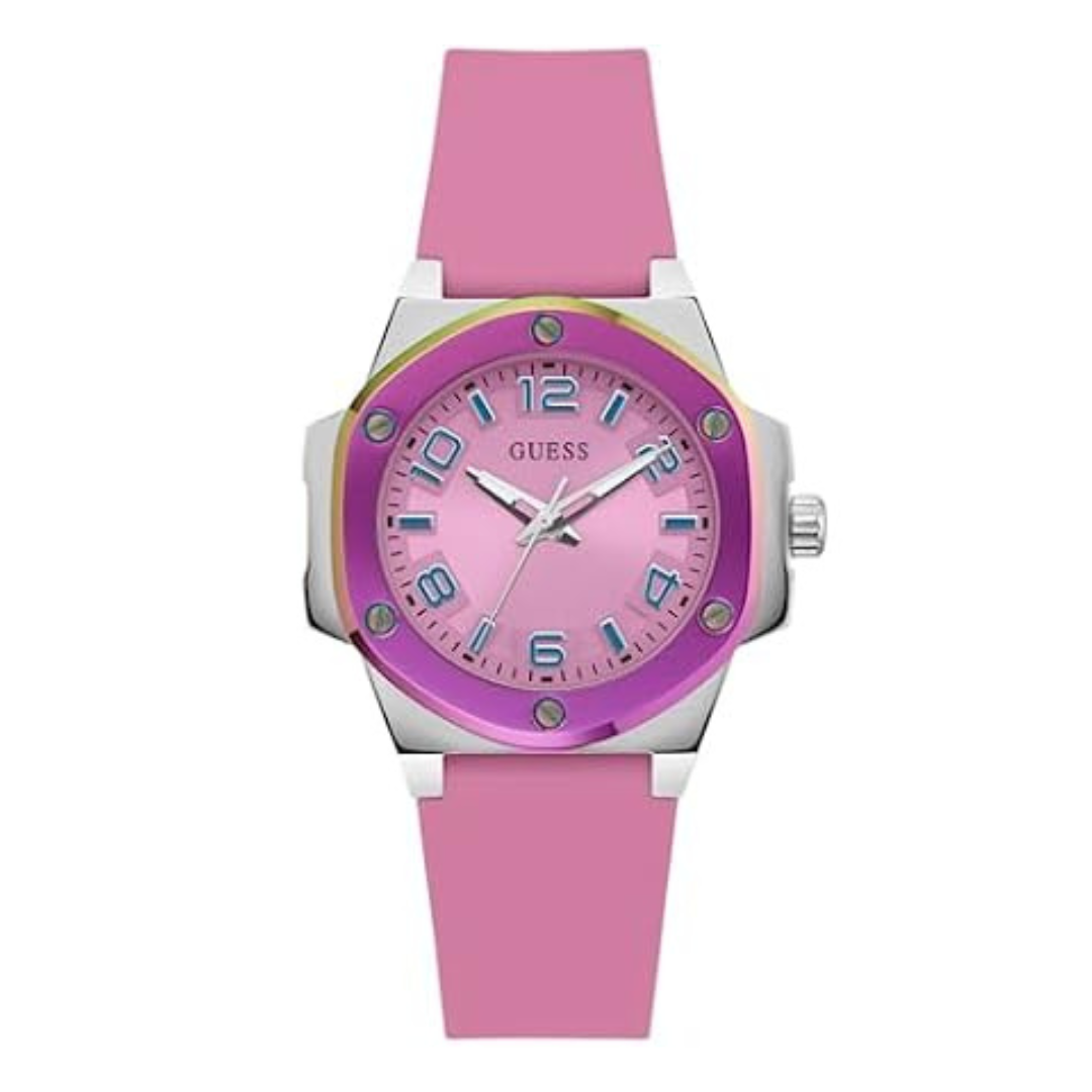 GUESS Women's G Hype Quartz 38mm Two-Tone Case Watch (Pink)