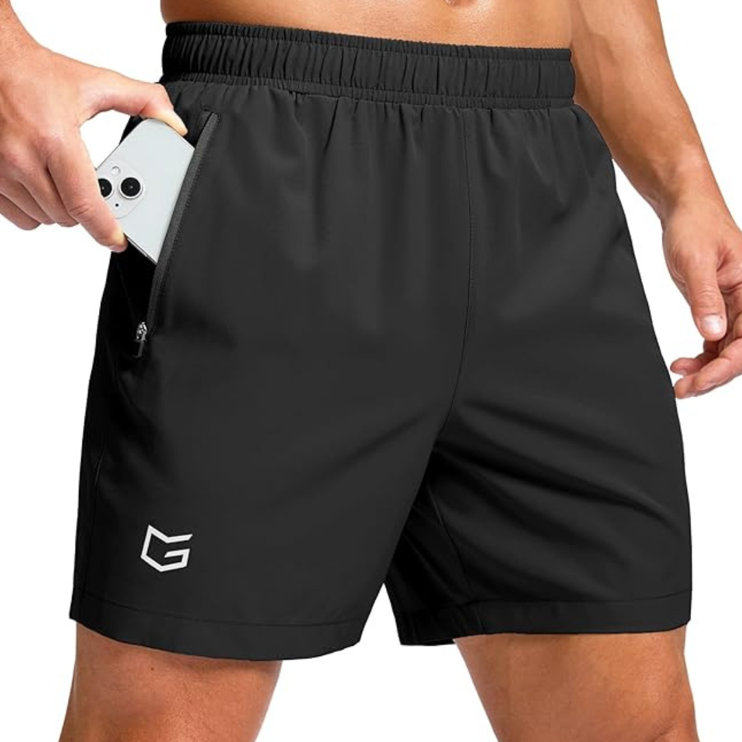 G Gradual Men's Athletic Running Shorts with Zipper Pockets