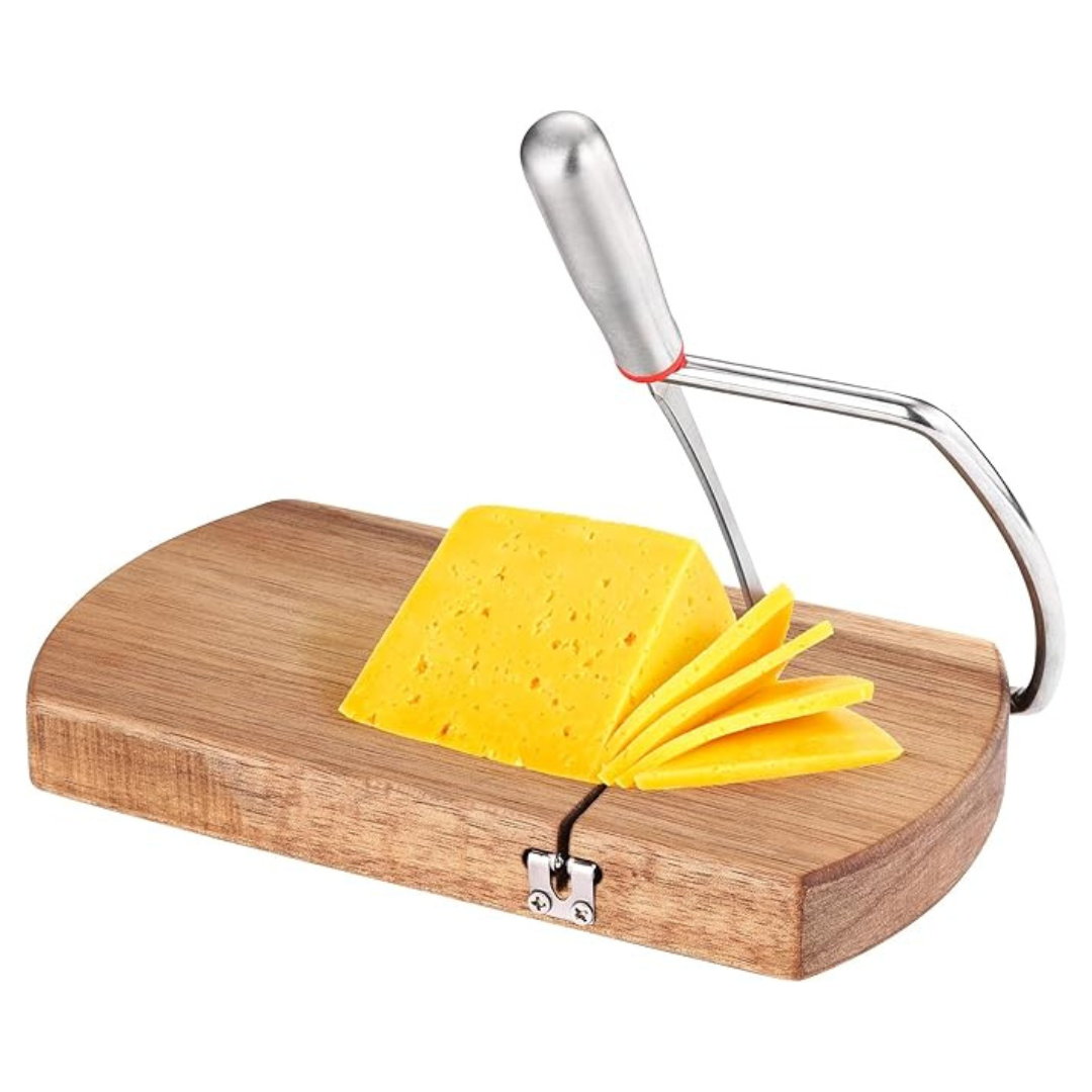 WarmHut Wooden Cheese Slicer with Stainless Steel Blade