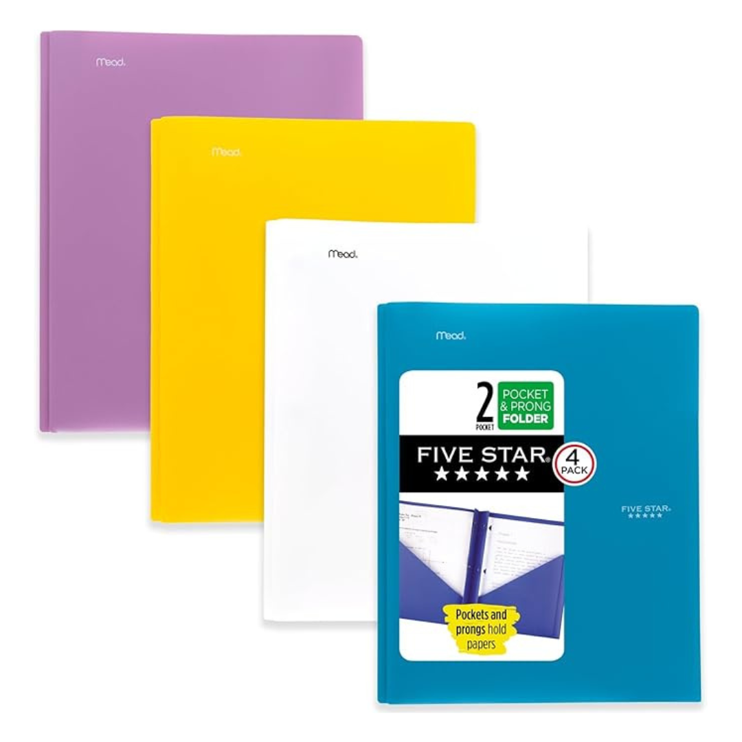 4-Pack Five Star 2 Pocket Folders