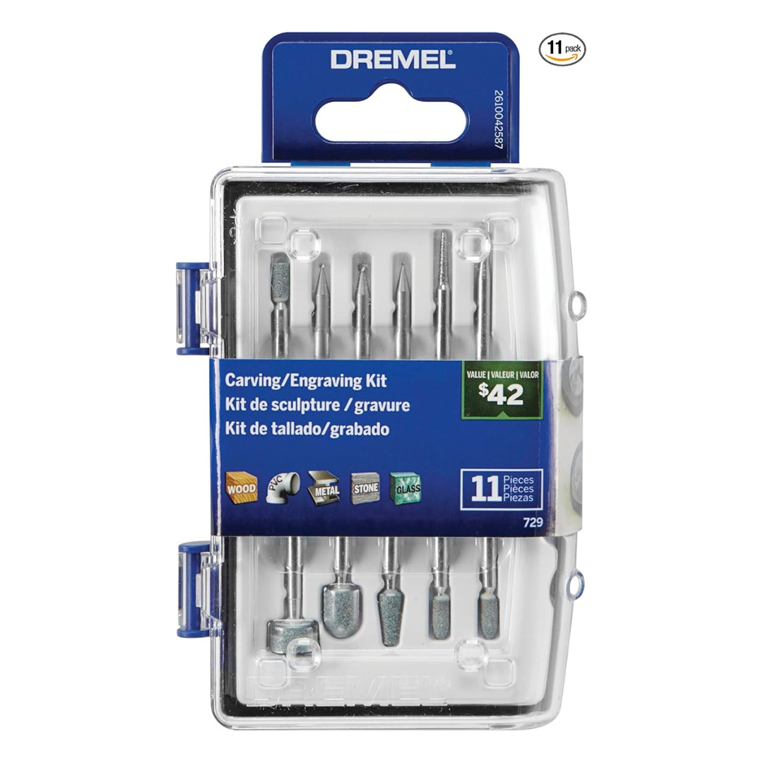 11-Piece Dremel Carving & Engraving Rotary Tool Accessories Kit