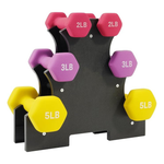 Fitvids Colored Neoprene Dumbbell Set with Rack