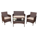 4-Piece Devoko Outdoor PE Rattan Wicker Patio Furniture Set