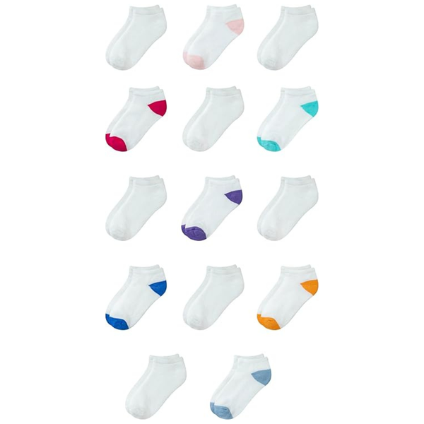 14 Pairs Of Amazon Essentials Unisex-Child Cotton Low Cut Cushioned Socks (Size Small)