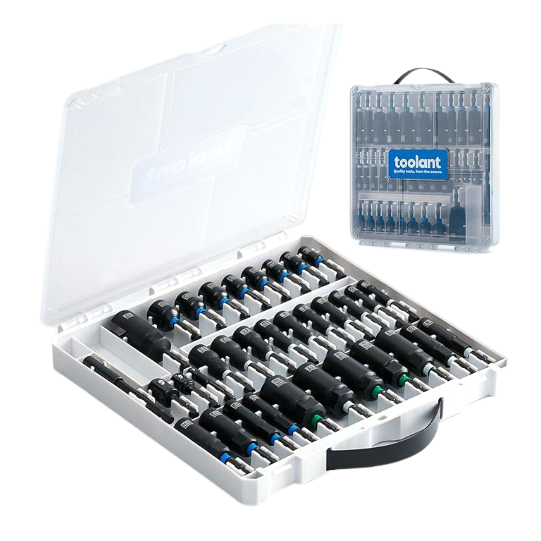 34-Piece Toolant Impact Magnetic Deep Nut Driver Bit Set