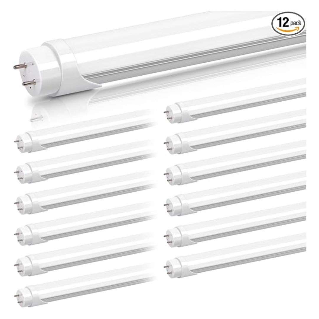 12-Pack Kihung 4ft LED Daylight White Shop T8 Light Bulbs