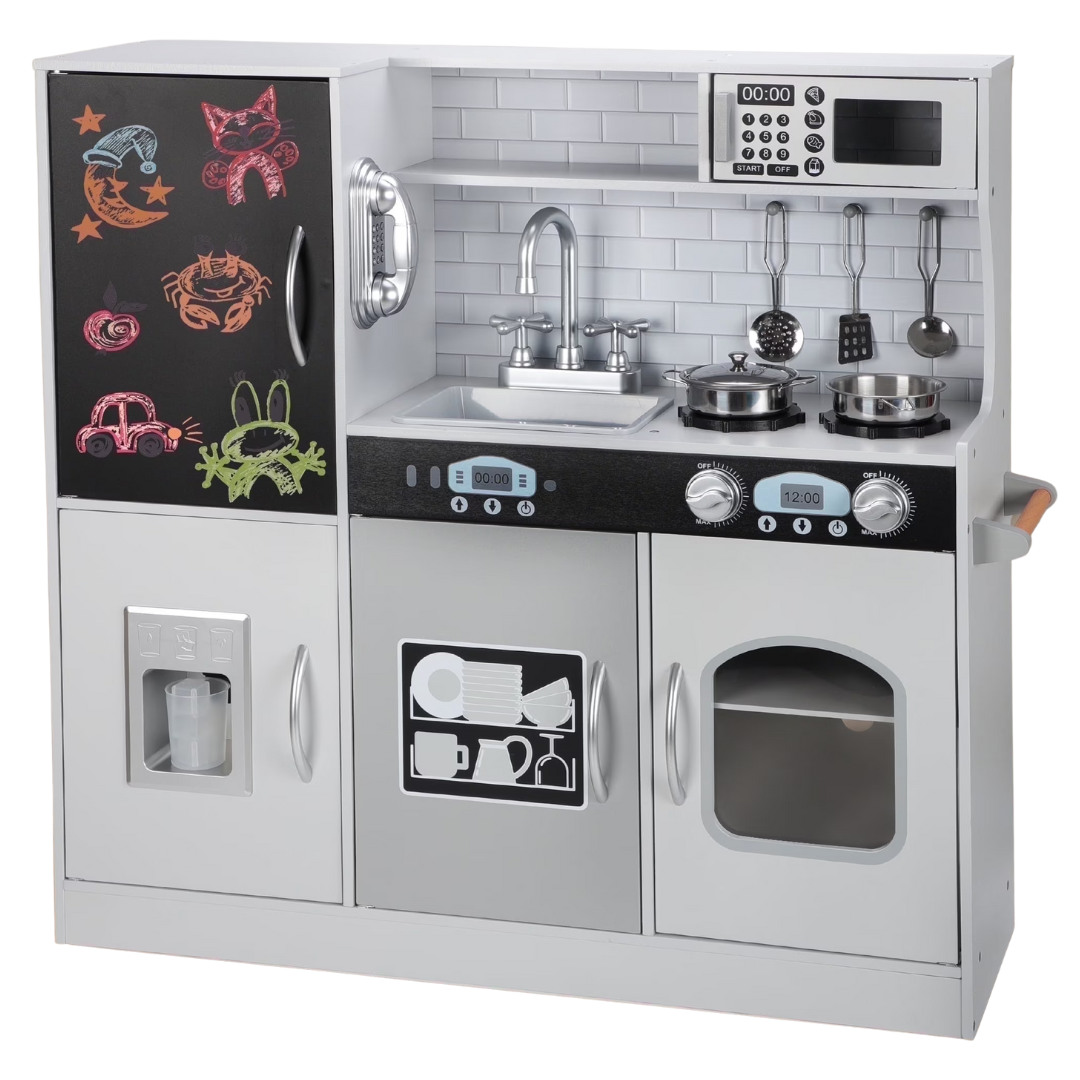 Coclub Wooden Kids Kitchen Playset With Chalkboard