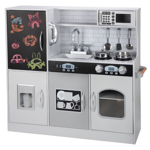 Coclub Wooden Kids Kitchen Playset With Chalkboard