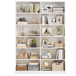 74.3"H X 47.2"W Wood Double 6-Tier Bookcase