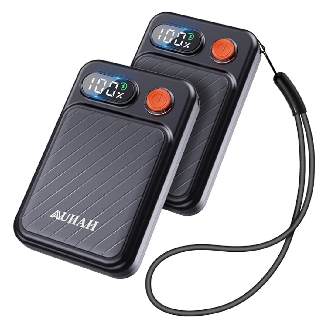 2-Pack AUIIAH Rechargeable Magnetic Hand Warmers With LED Display