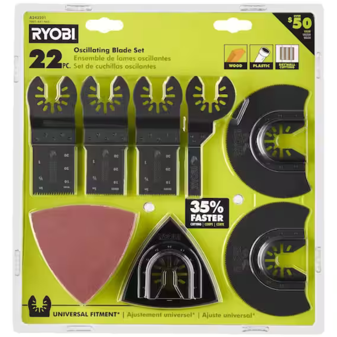 22-Piece Ryobi Oscillating Blade & Sand Paper Set (A242201)