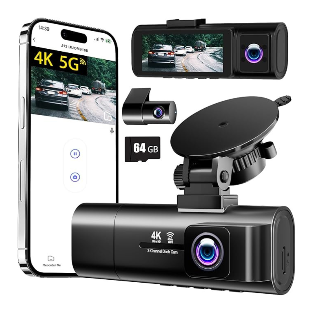 Tooxyz Front And Rear Inside 5G Dash Cam With Free 64GB Card