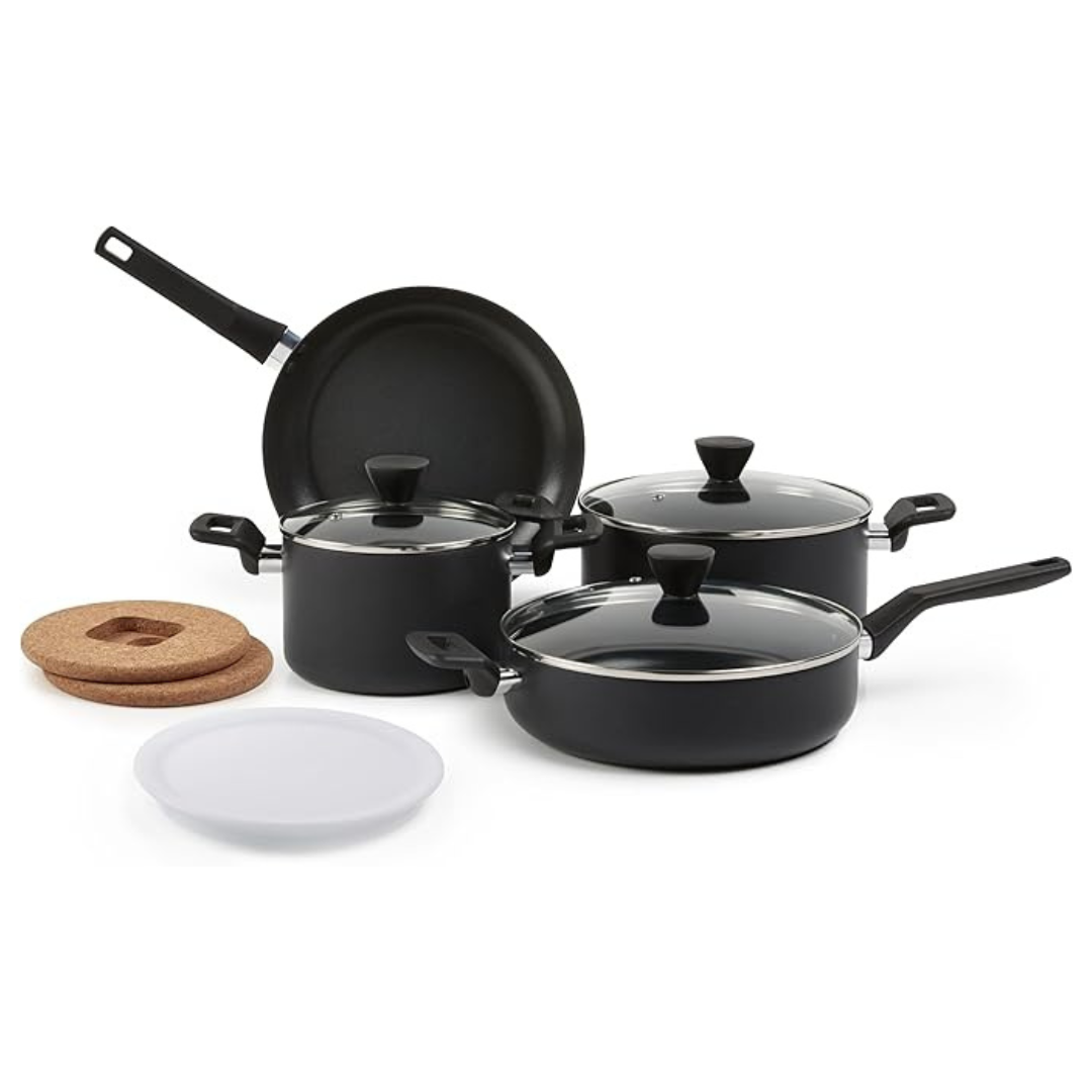 10-Piece Amazon Basics Hard Anodized Non-Stick Cookware Set