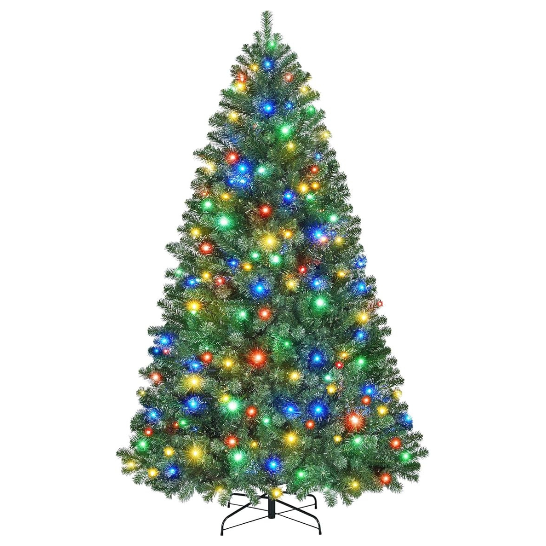 Yaheetech 6ft Pre-lit Spruce Artificial Christmas Tree With LED Lights