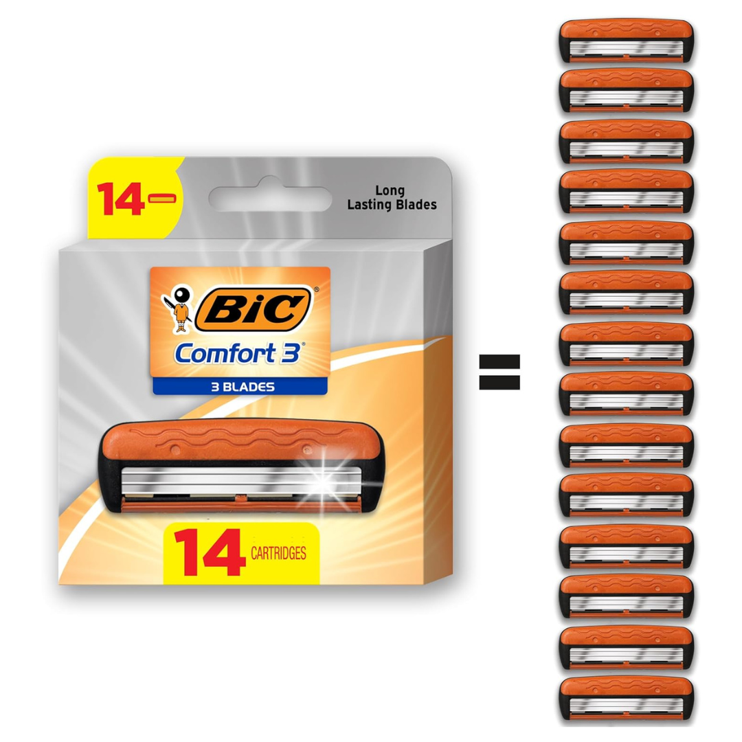 14-Count BIC Comfort 3 Refillable Refill Razor Cartridges