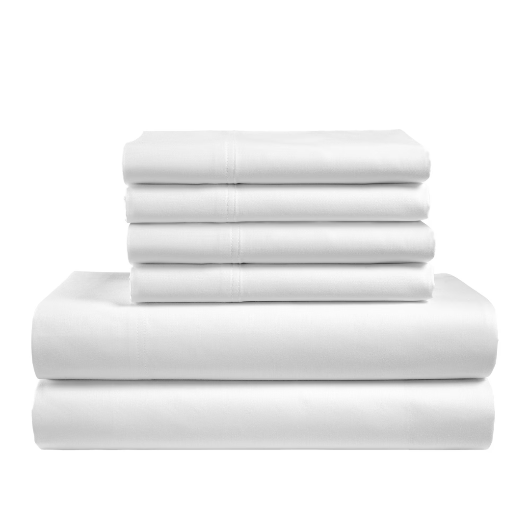 6-Piece Color Sense 800 Thread Cotton Rich Adult Bed Sheet Set (Various Colors)