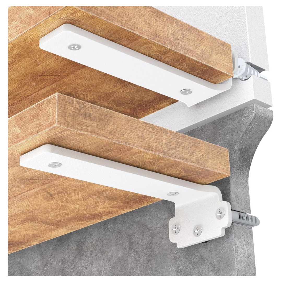 6-Pack 12" Metal L Shape Floating Heavy Duty Shelf Bracket