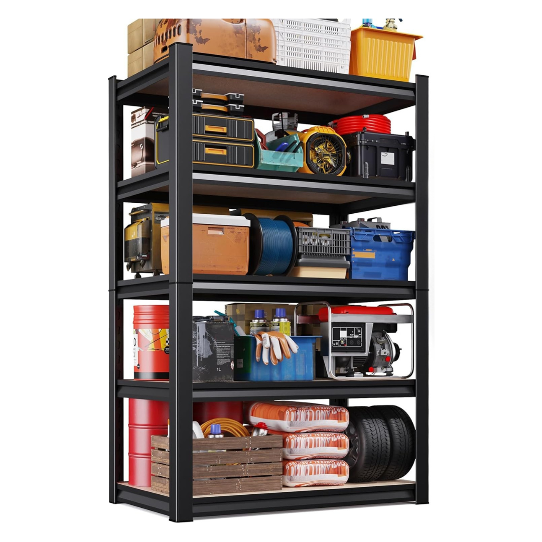 5-Tier Heavy Duty Metal Garage Storage Shelves (71"x32"x14")