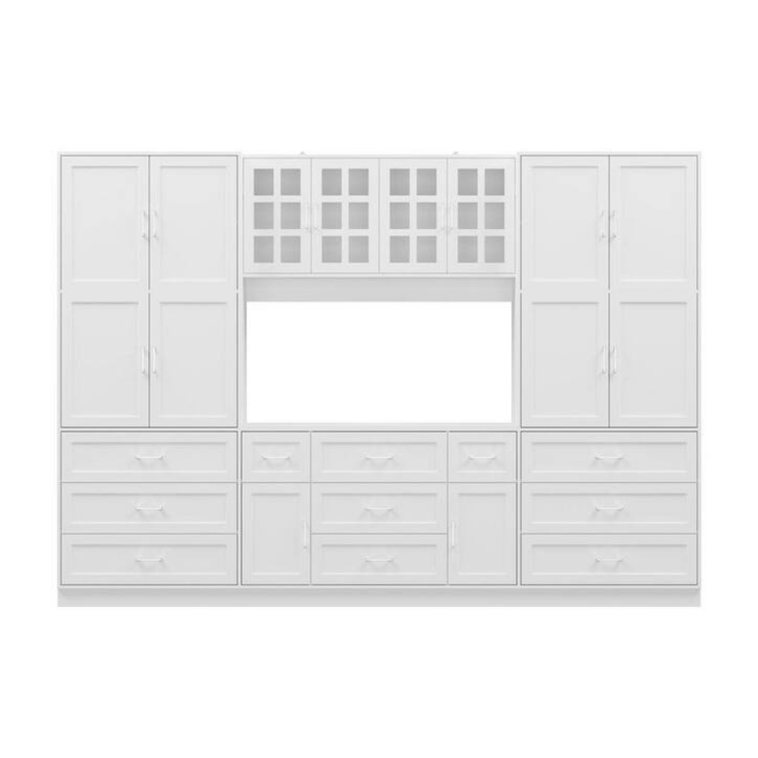FUFU&GAGA 78.7" Office Storage Cabinet With 13 Shelves And 11 Drawers
