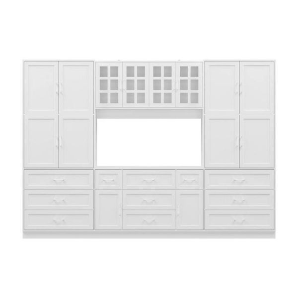 FUFU&GAGA 78.7" Office Storage Cabinet With 13 Shelves And 11 Drawers