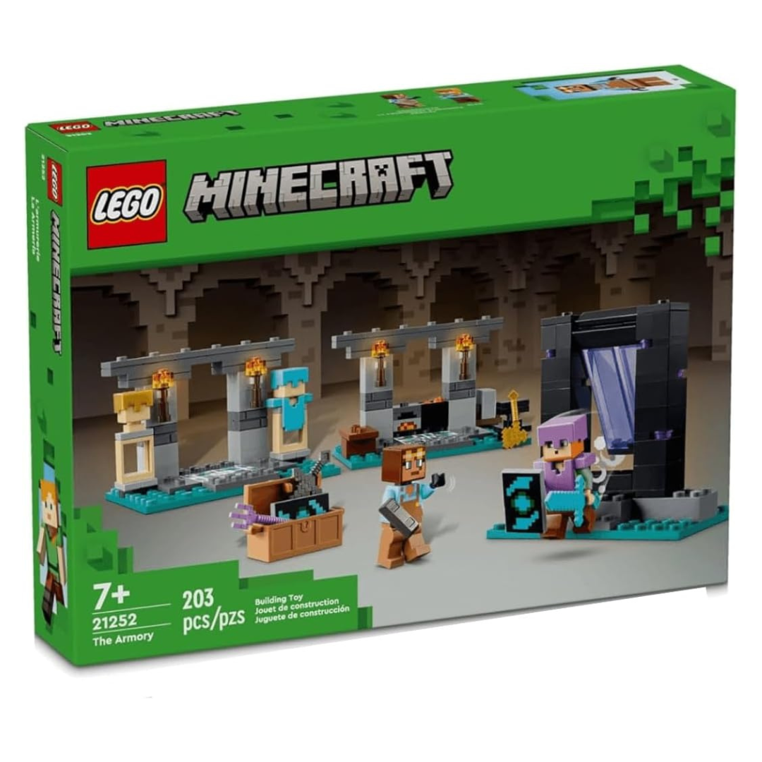 LEGO Minecraft The Armory Building Set Includes Popular Minecraft Figures Alex And Armorsmith