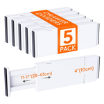 5-Pack Lifewit 4" High, 11-17" Adjustable Dresser Drawer Dividers