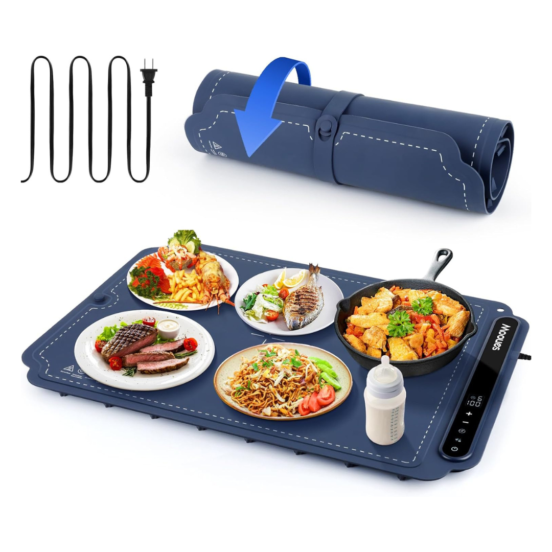 Mooues Electric Portable Silicone Food Warming Mat