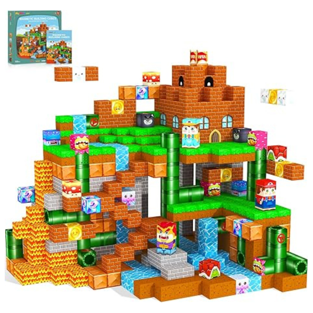 100-Piece Kids Magnetic Building Blocks Sensory Toys