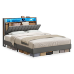 Vasagle Queen Size LED Bed Frame with Headboard