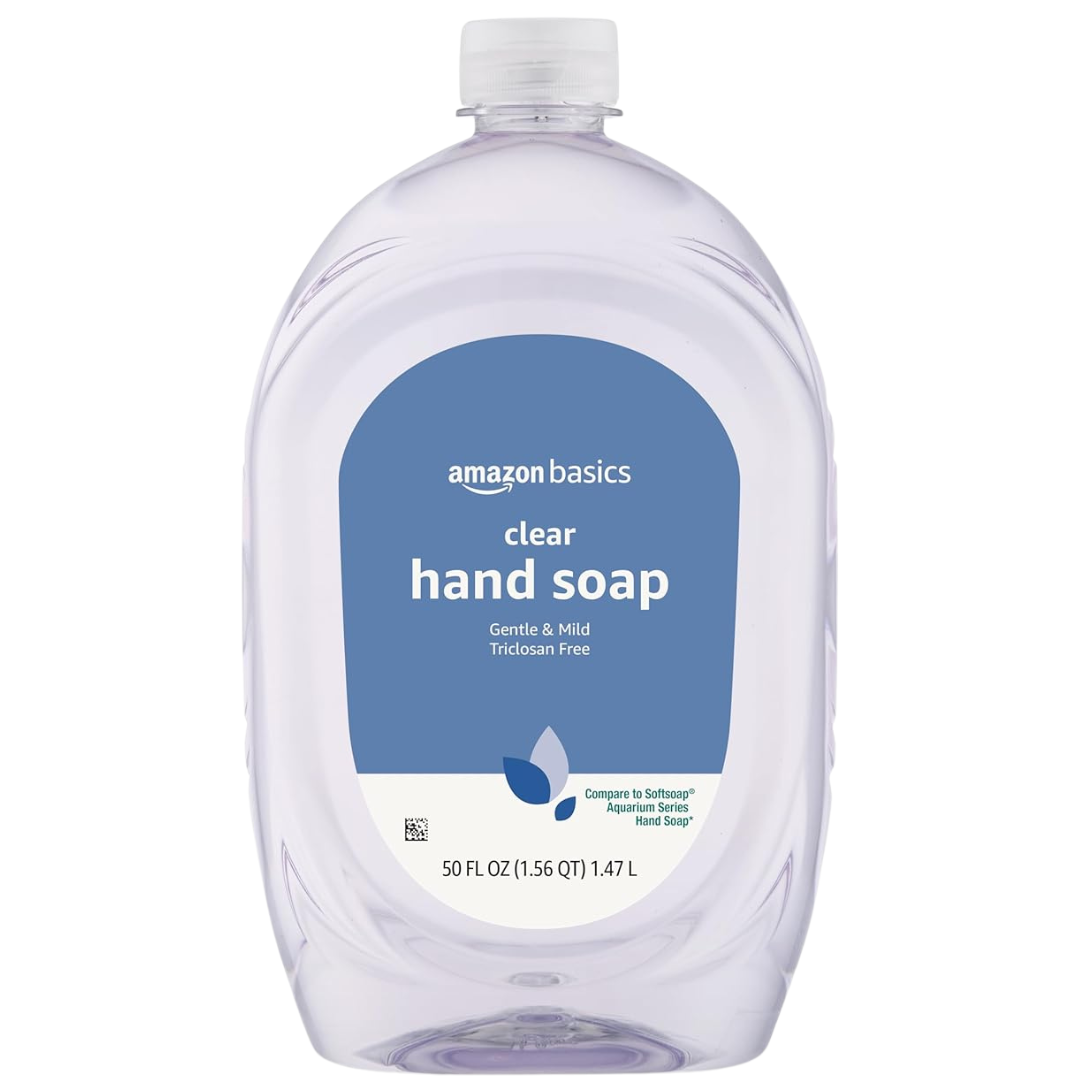 Amazon Basics Gentle & Mild Clear Liquid Hand Soap Refill (50 Fluid Ounces)
