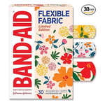 Band-Aid Brand Flexible Fabric Adhesive Bandages, With A Wildflower Design (Assorted Sizes, 30 Ct)