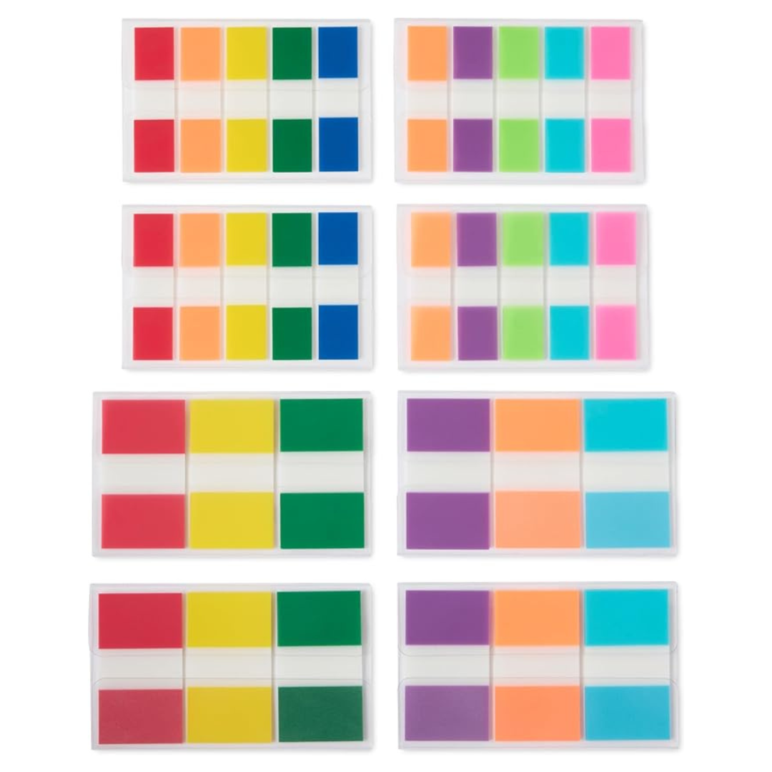 Amazon Basics Flags And Tabs Combo, 240pcs 0.94 Inch In Wide And 400pcs 0.47 Inch In Wide (Total 640 Count)