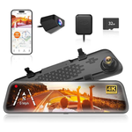 12" 2160P Full HD Smart 4K Mirror Dash Cam Backup Camera