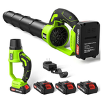 Electric Cordless Leaf Blower 3 x 21V Batteries & Charger Set