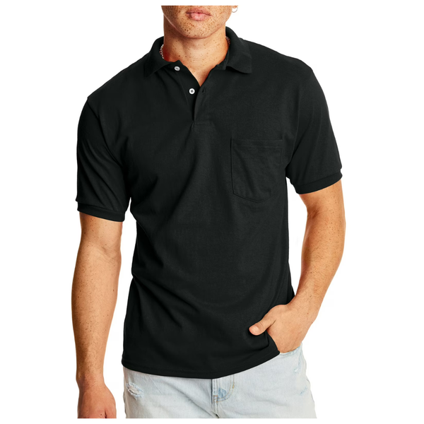 2-Pack Hanes Men's Short-Sleeve Jersey Pocket Polo Shirts