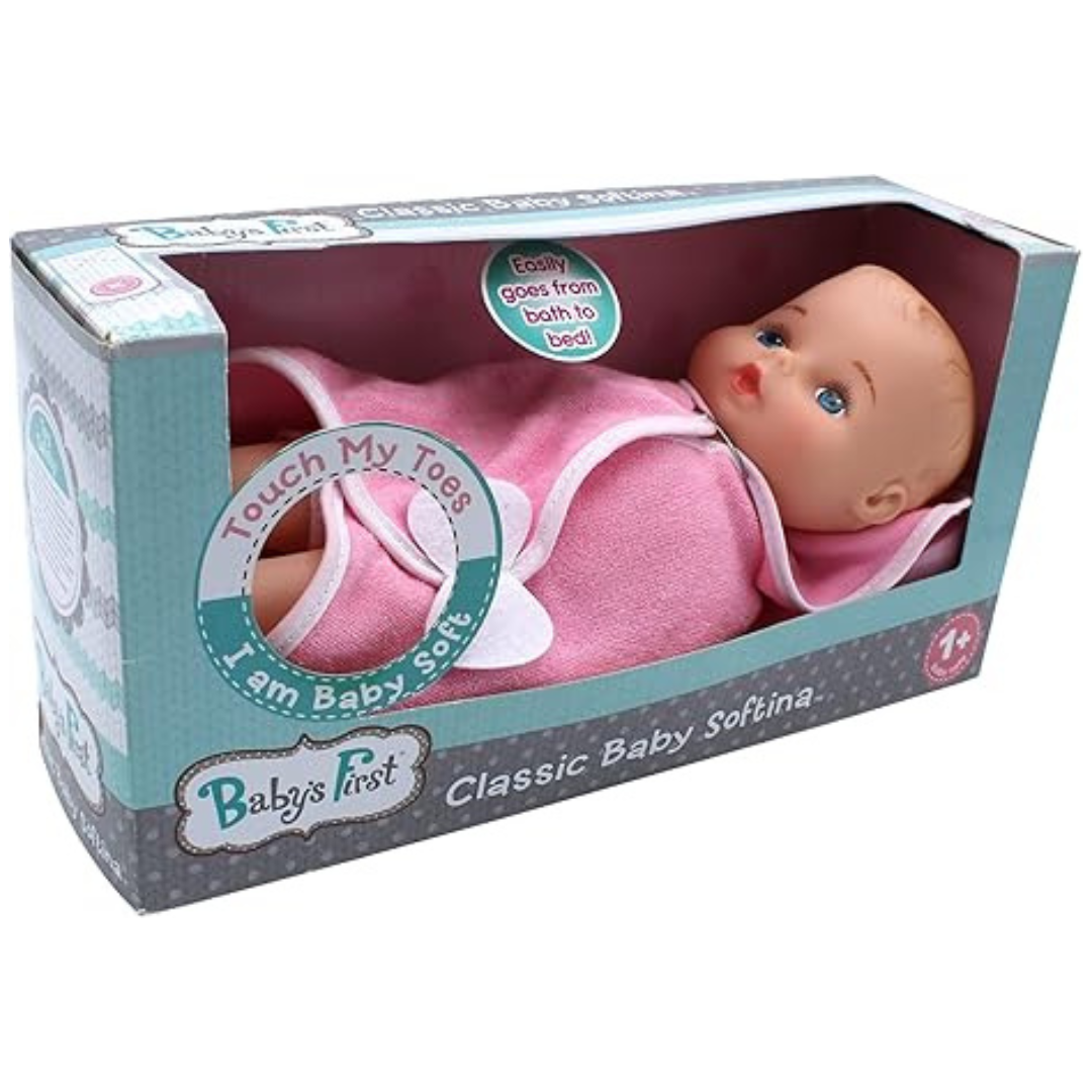 Baby's First 11" Bathtime Baby Softina Toy Doll (2 Colors)