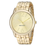 Nine West Women's Champagne Dial Gold-Tone Bracelet Watch