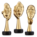 3 Pcs Thinker Statue Abstract Art Sculptures