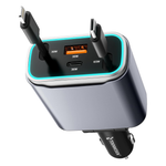 131W 4-in-1 USB-C Retractable Car Charger With Dual Cables