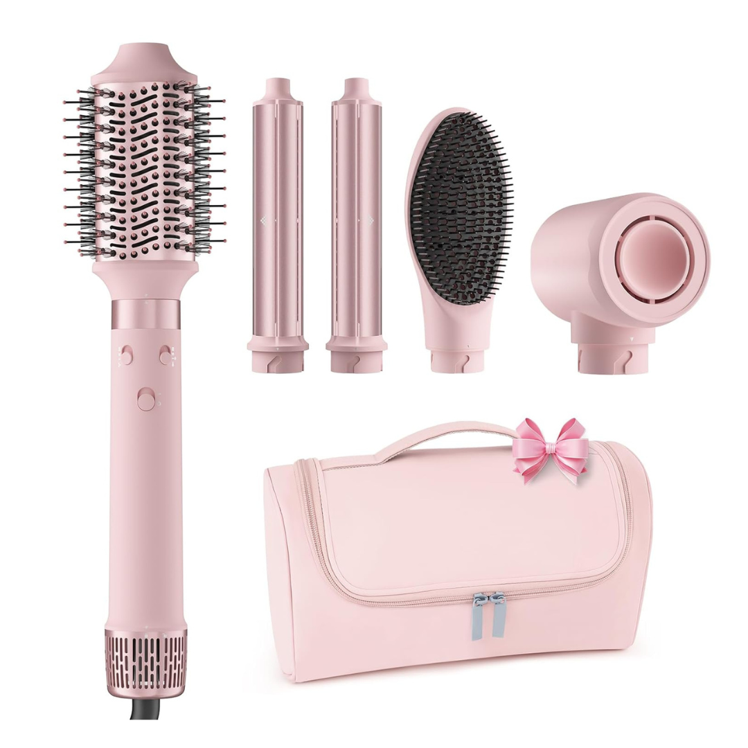5-in-1 Dual Voltage Hot Air Styler Wrap Hair Dryer Brush